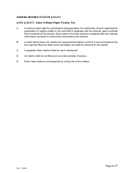 Claim of Water Right for a Stockpond and Application for Certification - Arizona, Page 3