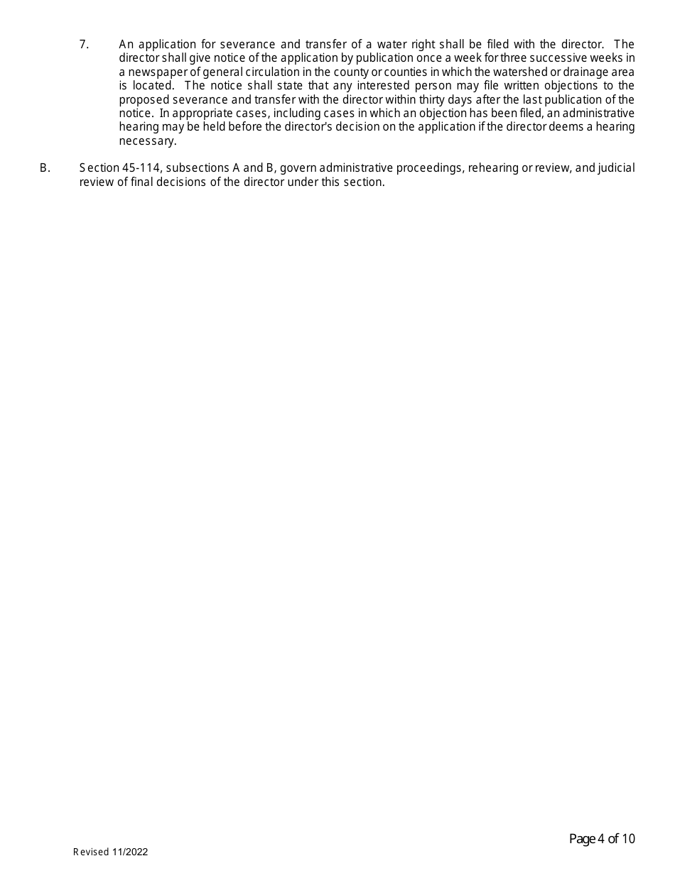 Application to Sever and Transfer - Arizona, Page 4