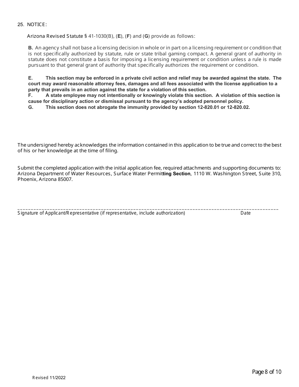 Application to Sever and Transfer - Arizona, Page 8