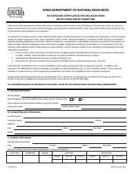Document preview: DNR Form 542-1249 No Exposure Certification for Exclusion From Npdes Storm Water Permitting - Iowa