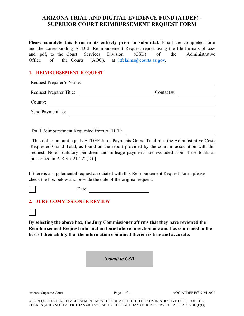 Arizona Arizona Trial and Digital Evidence Fund (Atdef) Superior