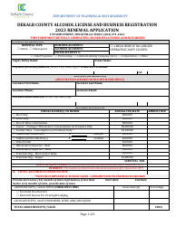 Document preview: Alcohol License and Business Registration Renewal Application - DeKalb County, Georgia (United States), 2023
