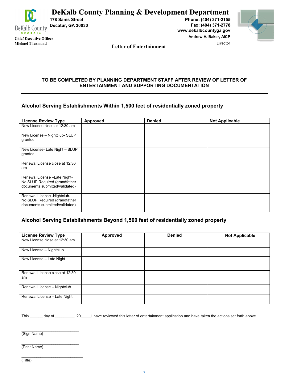 Alcohol License and Business Registration Renewal Application - DeKalb County, Georgia (United States), Page 7