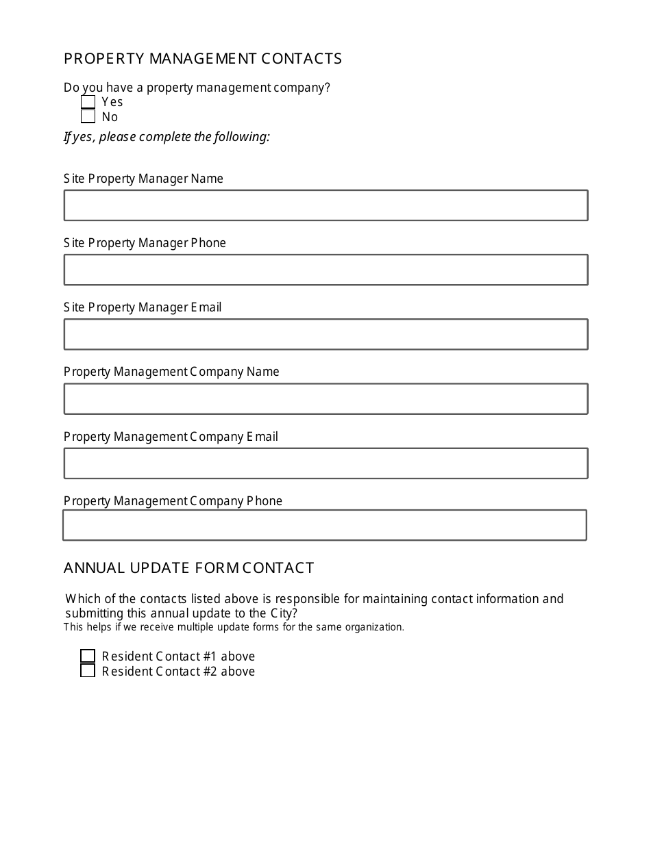 Update Form - Mandatory Neighborhood Organization - City of Fort Worth, Texas, Page 5