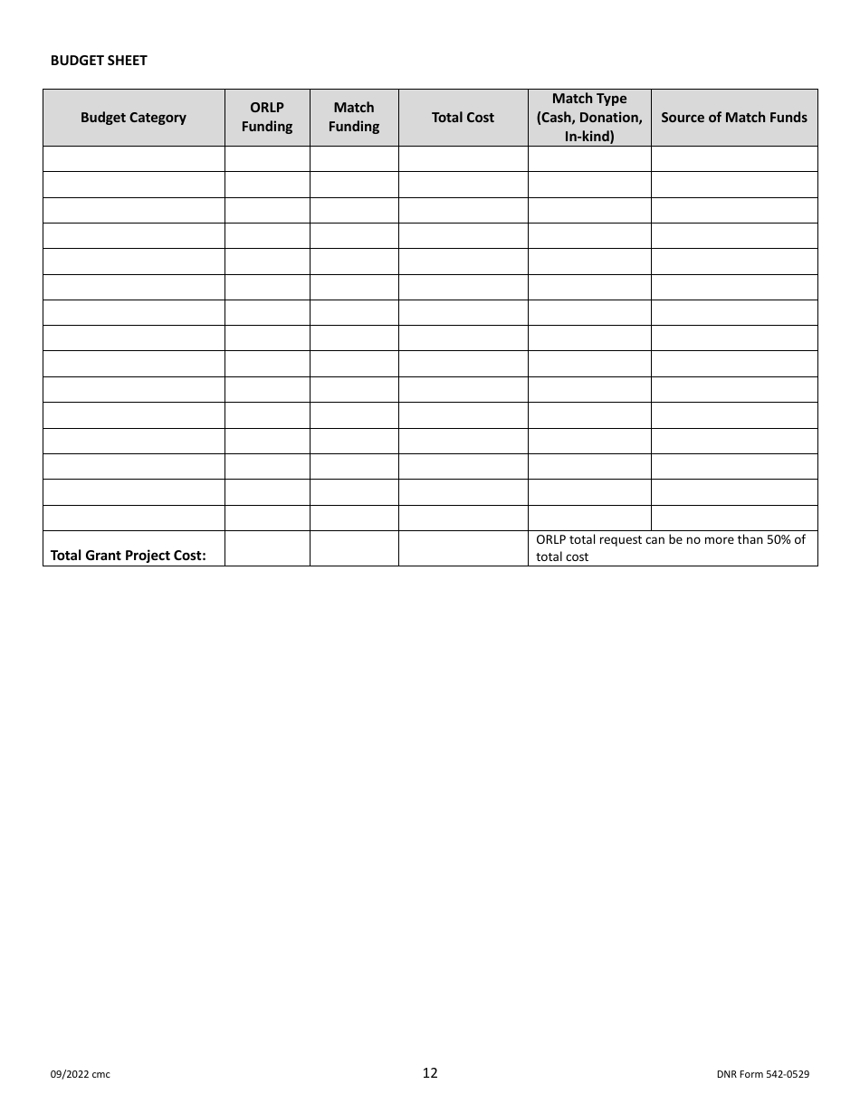 DNR Form 542-0529 Outdoor Recreation Legacy Partnership (Orlp) Program Application - Iowa, Page 12