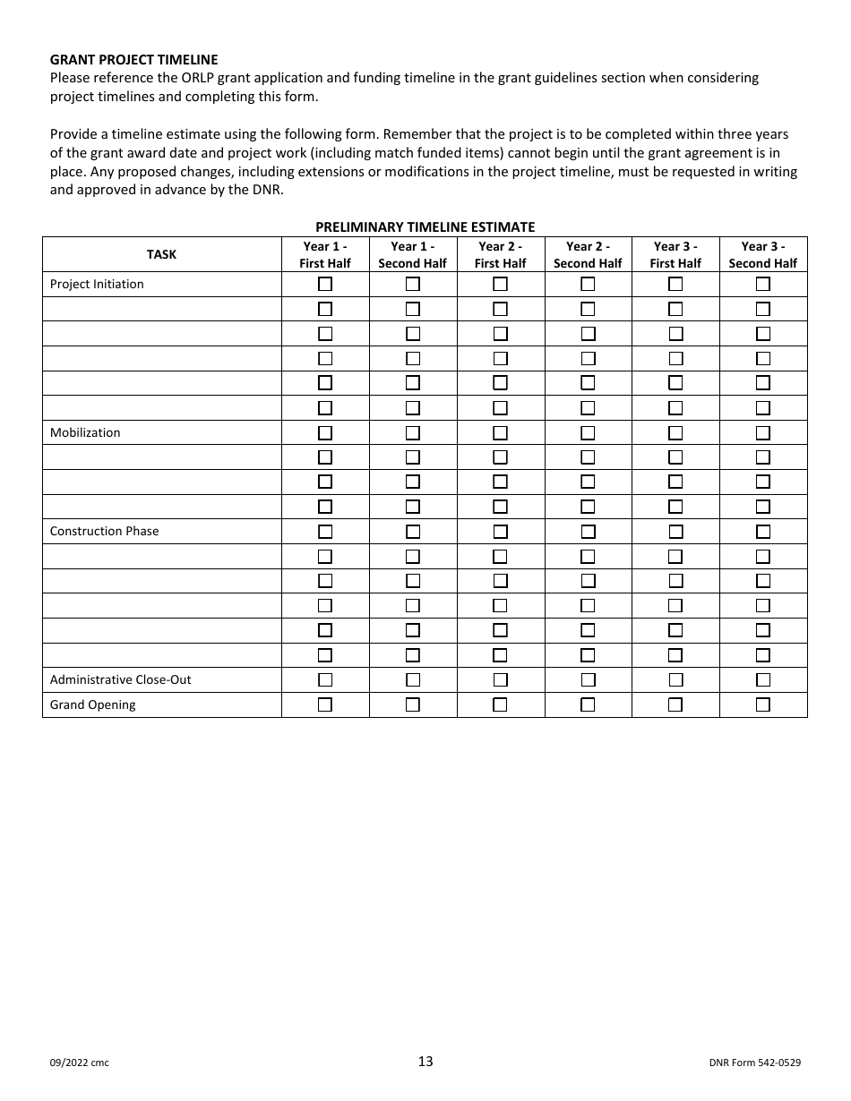 DNR Form 542-0529 Outdoor Recreation Legacy Partnership (Orlp) Program Application - Iowa, Page 13