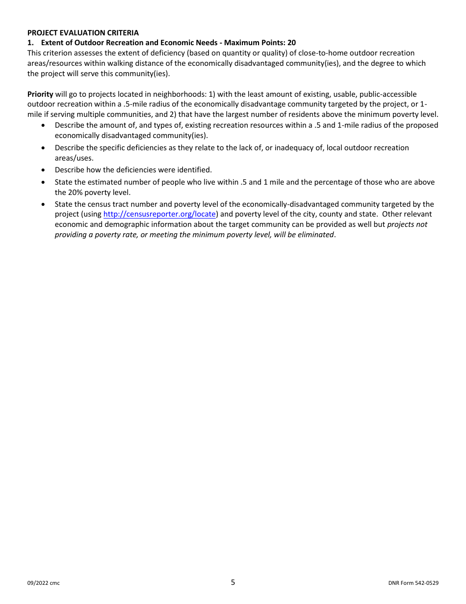 DNR Form 542-0529 Outdoor Recreation Legacy Partnership (Orlp) Program Application - Iowa, Page 5