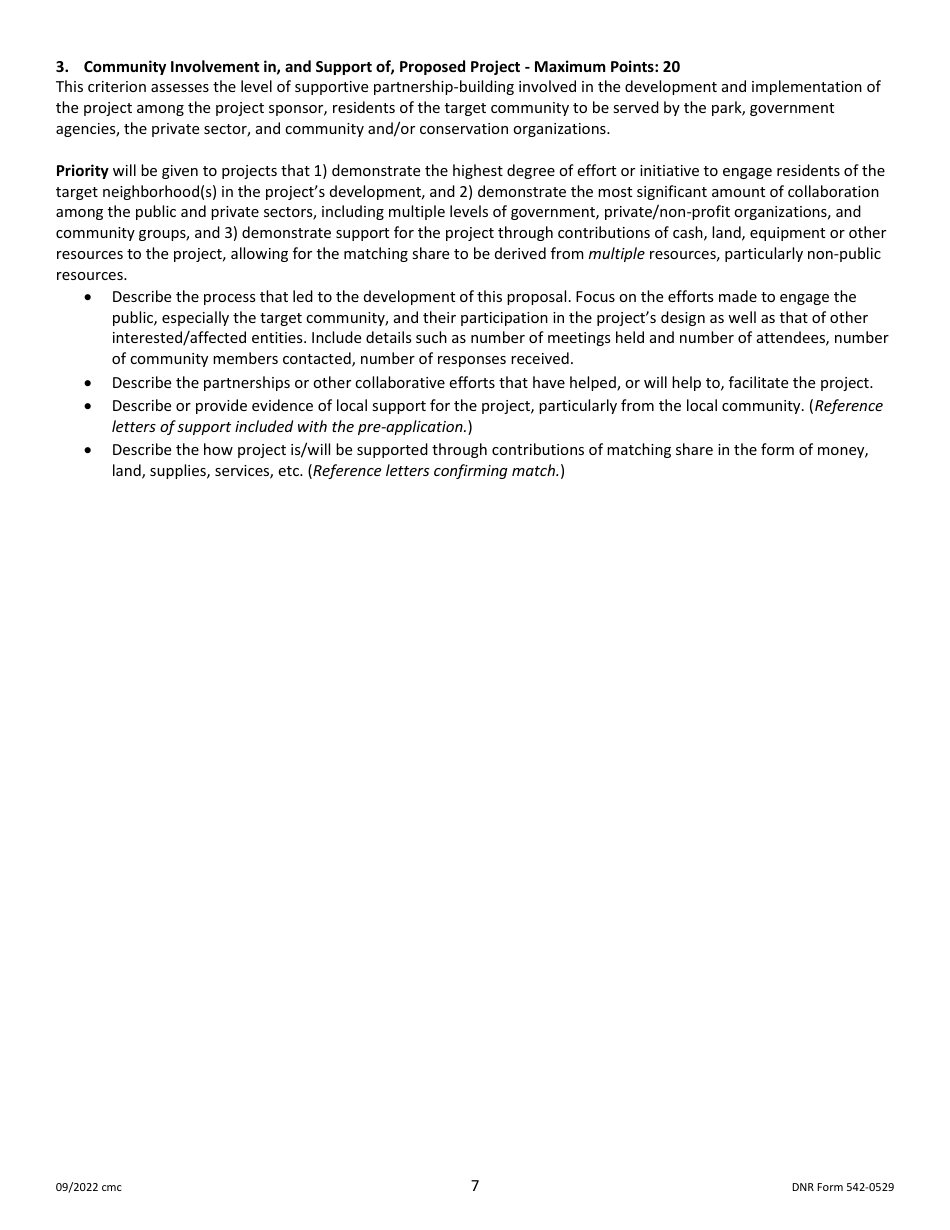 DNR Form 542-0529 Outdoor Recreation Legacy Partnership (Orlp) Program Application - Iowa, Page 7