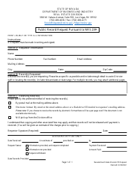 Document preview: Form 900 Public Record Request Pursuant to Nrs 239 - Nevada