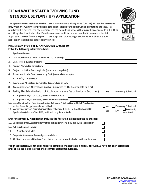 DNR Form 542-1320  Printable Pdf
