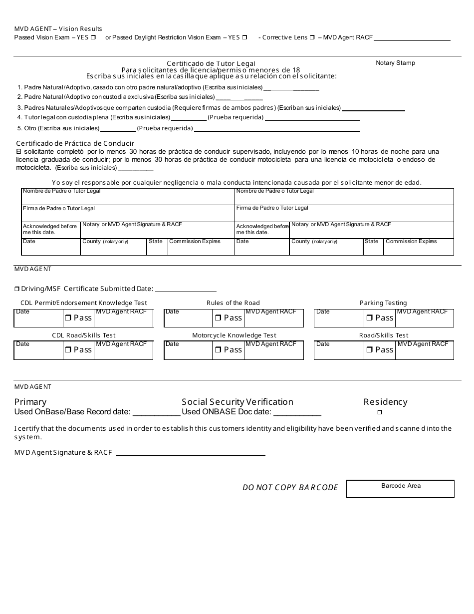 Formulario 40-5122S Solicitud De Licencia / Identificacion De Viaje - Arizona (Spanish), Page 2