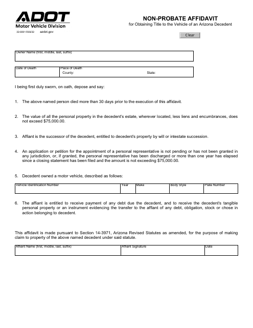 Form 32-6901  Printable Pdf