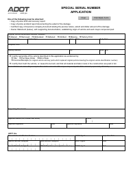 Document preview: Form 48-5108 Special Serial Number Application - Arizona