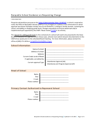 Document preview: Nonpublic School Request of Change - New Hampshire