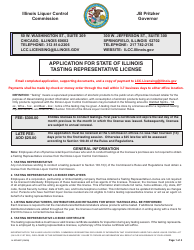 Document preview: Form IL567-0057 Application for State of Illinois Tasting Representative License - Illinois