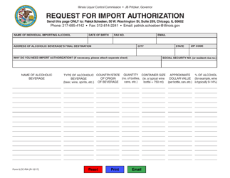 Form ILCC-RIA Request for Import Authorization - Illinois, Page 2