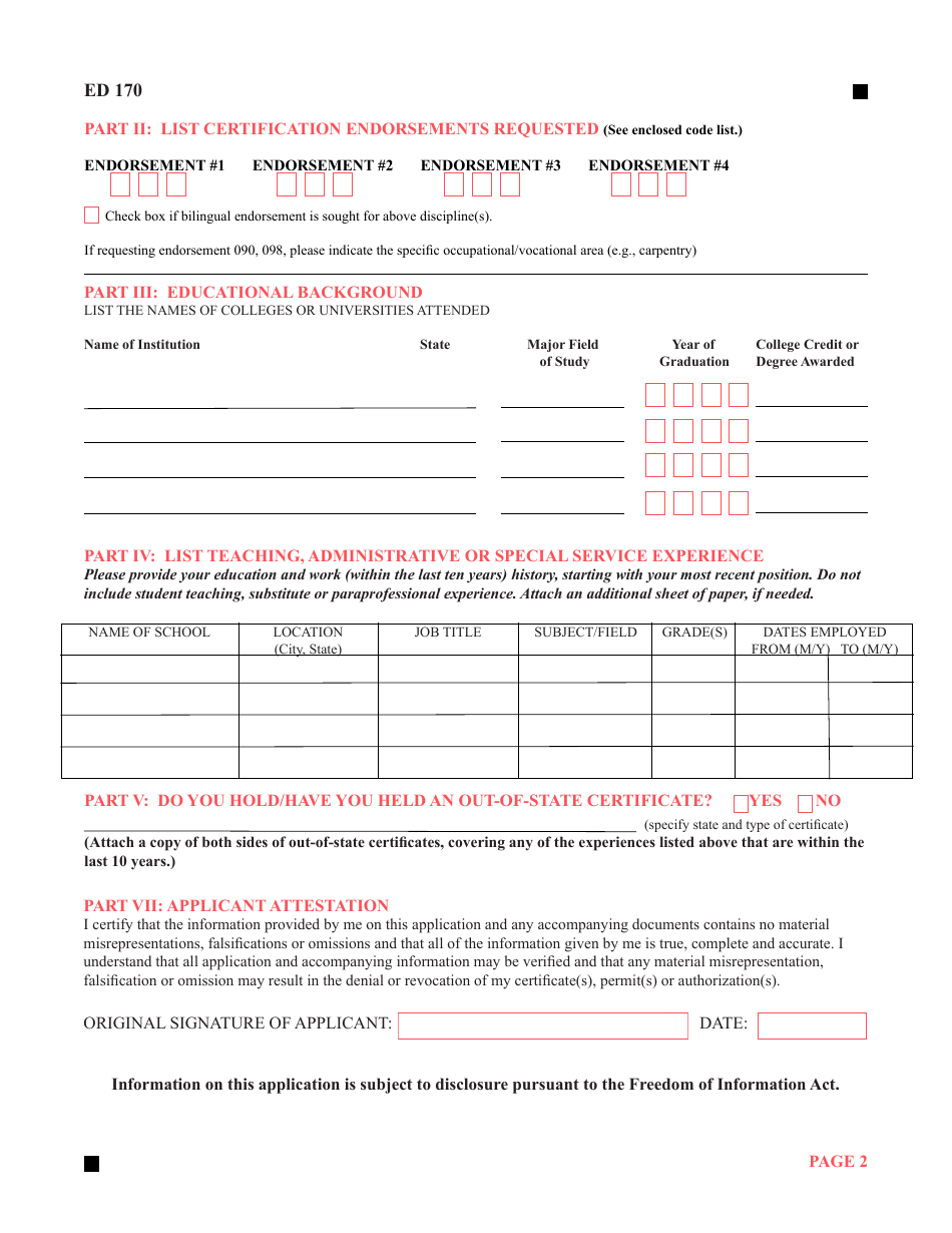 Form ED170 - Fill Out, Sign Online And Download Printable PDF ...