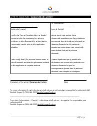 Artwork Acquisitions Application Form - New Brunswick, Canada (English/French), Page 4