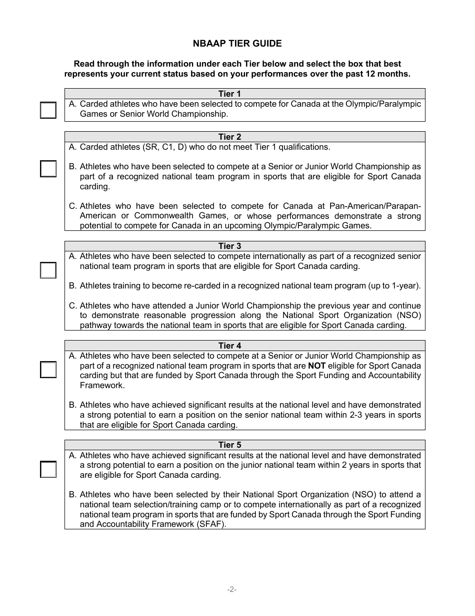 Application Form - New Brunswick Athlete Assistance Program - New Brunswick, Canada, Page 2