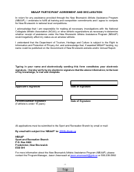 Application Form - New Brunswick Athlete Assistance Program - New Brunswick, Canada, Page 4