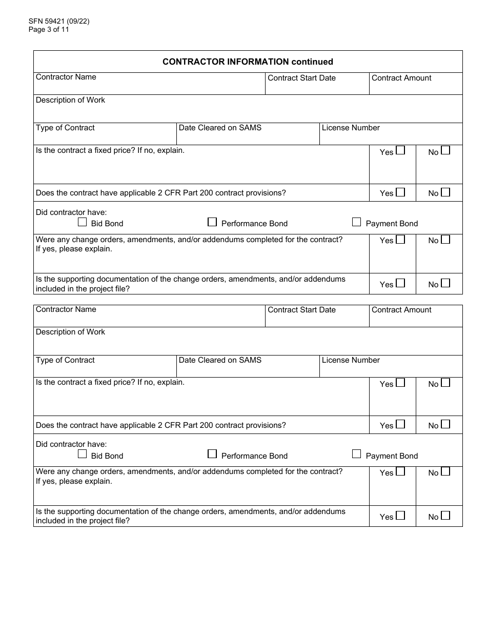Form SFN59421 Cdbg File Monitoring Review - North Dakota, Page 3