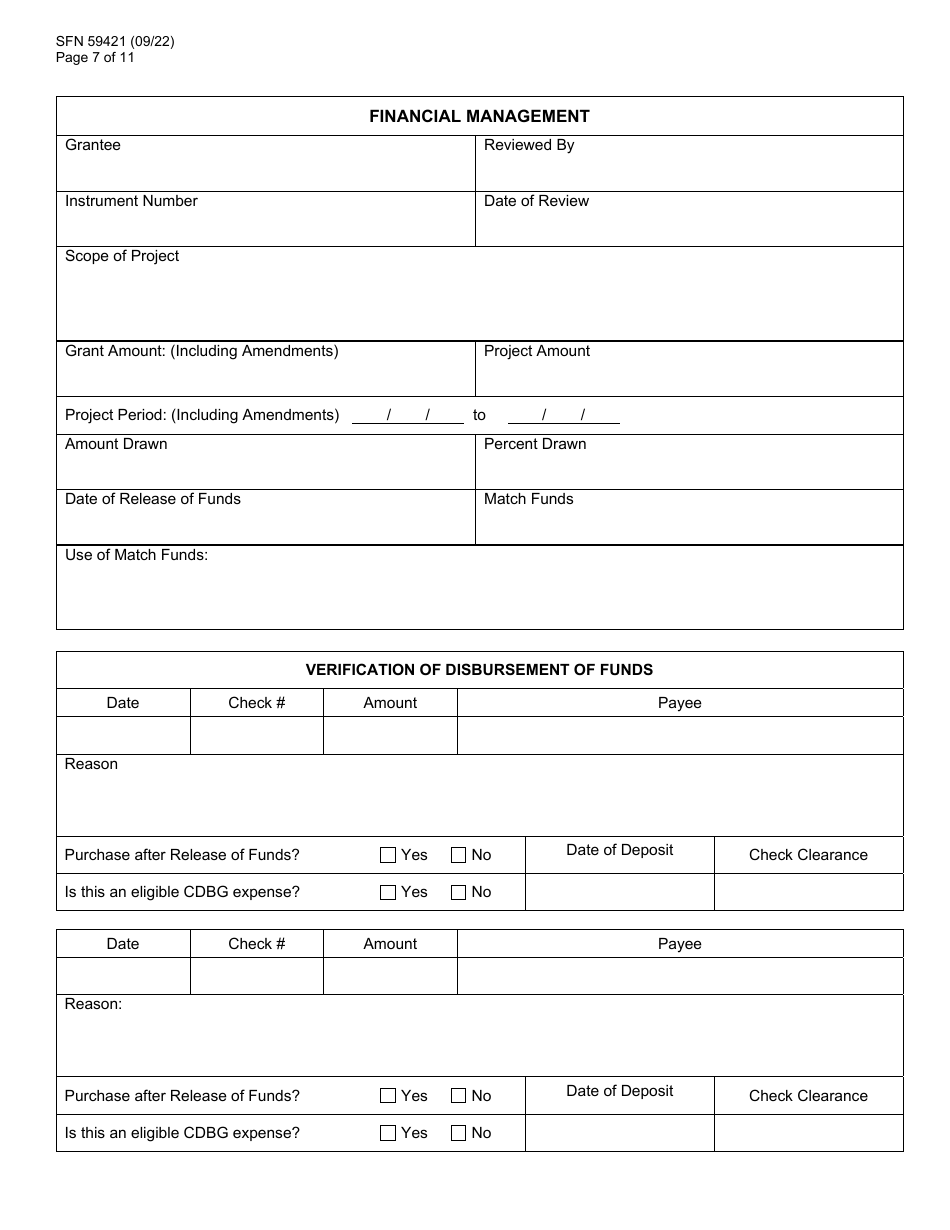 Form SFN59421 Cdbg File Monitoring Review - North Dakota, Page 7