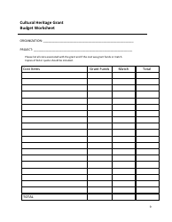 Cultural Heritage Grant Application Form - North Dakota, Page 7