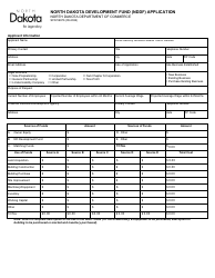 Form SFN59676 North Dakota Development Fund (Nddf) Application - North Dakota