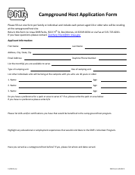 DNR Form 542-0221 Campground Host Application Form - Iowa