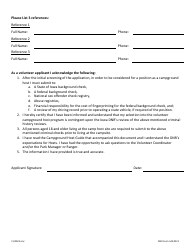 DNR Form 542-0221 Campground Host Application Form - Iowa, Page 2