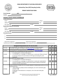 DNR Form 542-0475 Cathode Ray Tube (Crt) Recycling Facility Permit Inspection Form - Iowa
