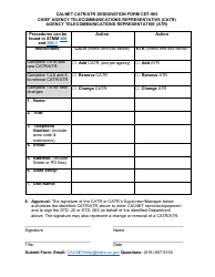 Form CDT-965 Calnet Catr/Atr Designation Form - California