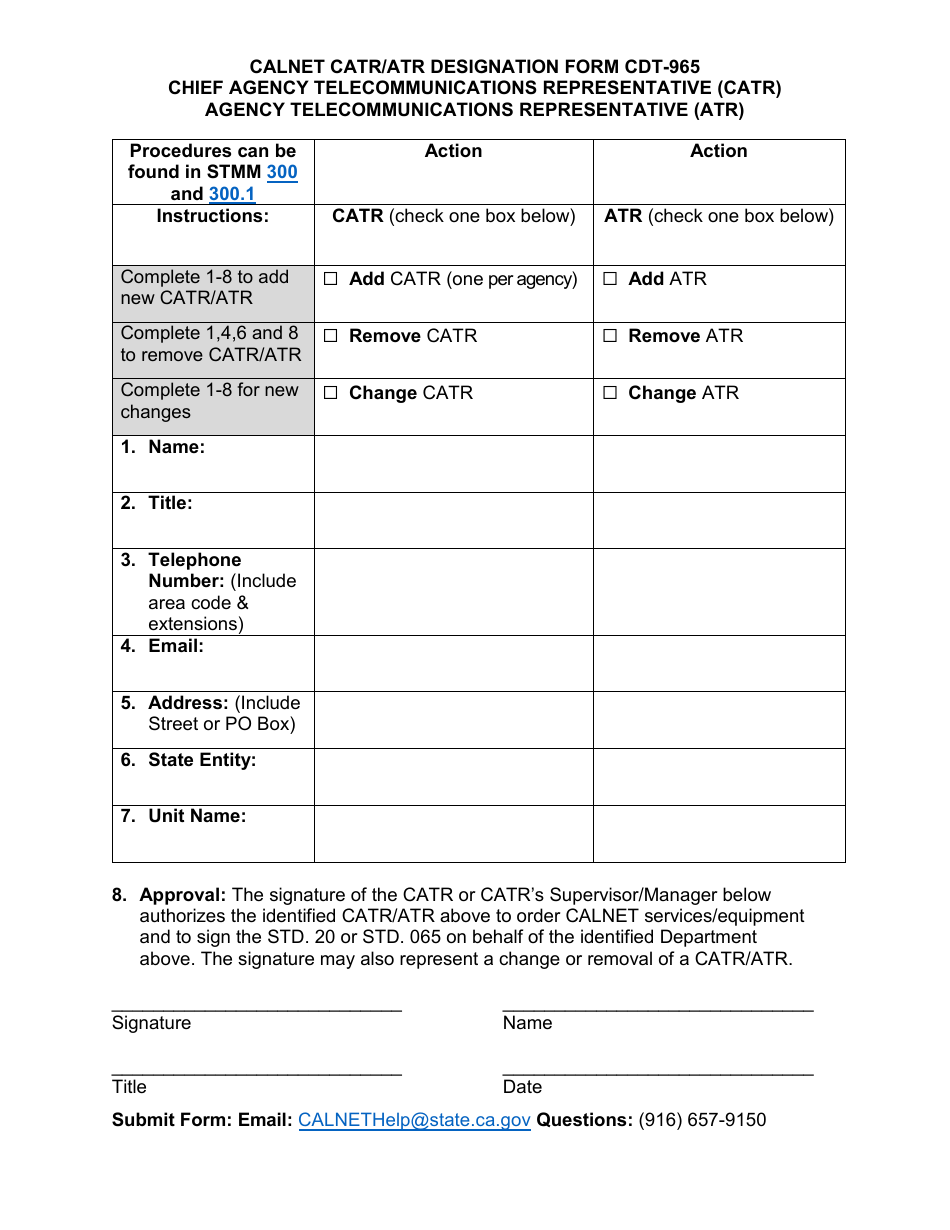 Form CDT965 Fill Out, Sign Online and Download Fillable PDF