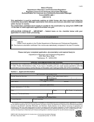 Form DBPR CAM3 Re-examination for Licensure as a Community Association Manager - Florida