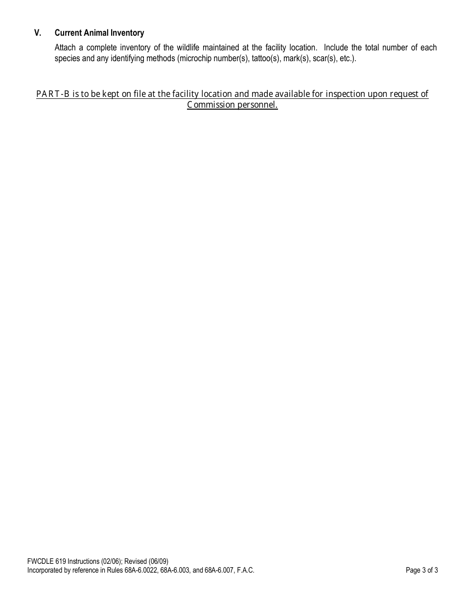 Form FWCDLE619 Captive Wildlife Critical Incident / Disaster Plan - Florida, Page 3