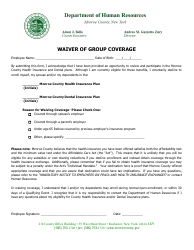 Document preview: Waiver of Group Coverage - Monroe County, New York