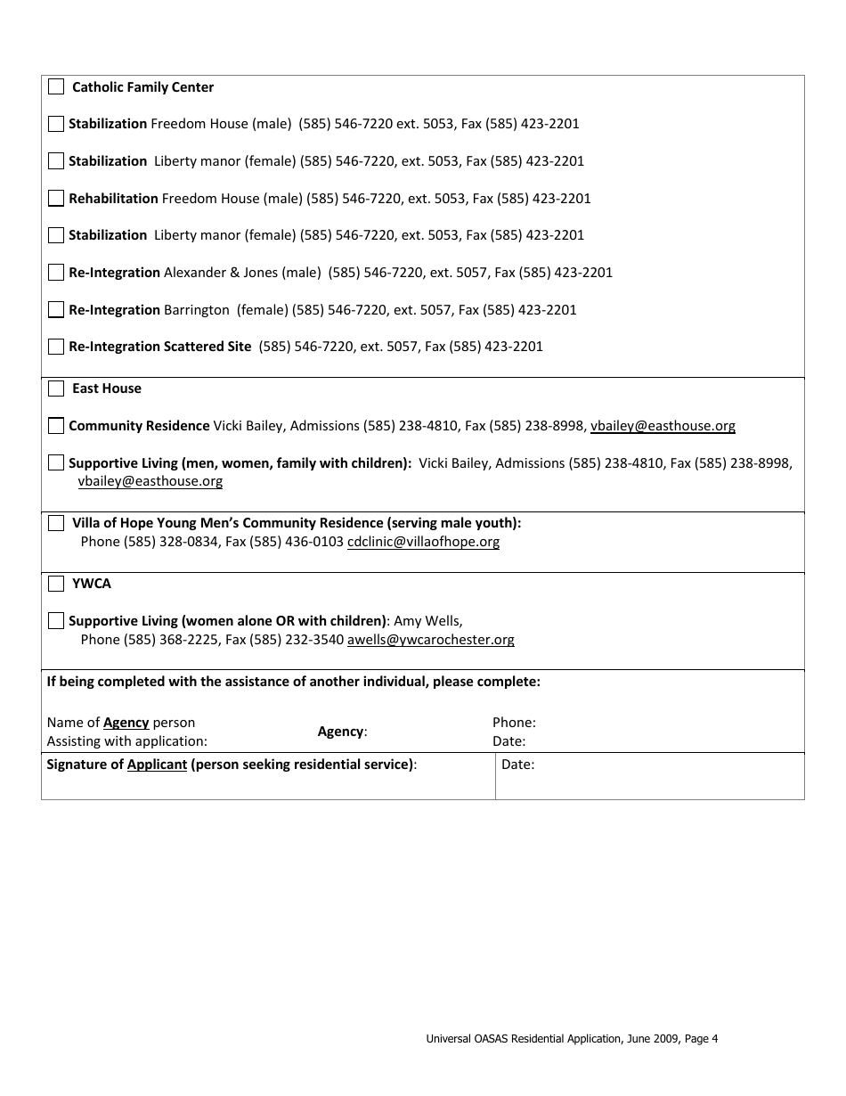 Application for Monroe County Oasas Residential Services - Monroe County, New York, Page 4