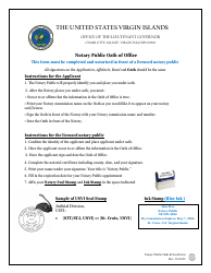 Notary Public Oath &amp; Seal Form - Virgin Islands