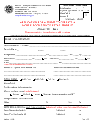 Document preview: Application for a Permit to Operate a Mobile Food Service Establishment - Monroe County, New York