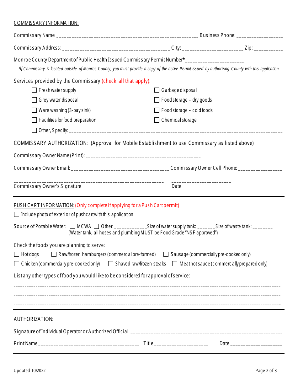 Monroe County, New York Application for a Permit to Operate a Mobile ...