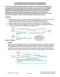 Document preview: Instructions for Form DC6:5.11 Confidential Employment and Health Insurance Information - Nebraska