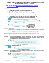 Document preview: Instructions for Form DC6:8.3 Complaint for Paternity, Custody, Parenting Time, and Child Support - Nebraska