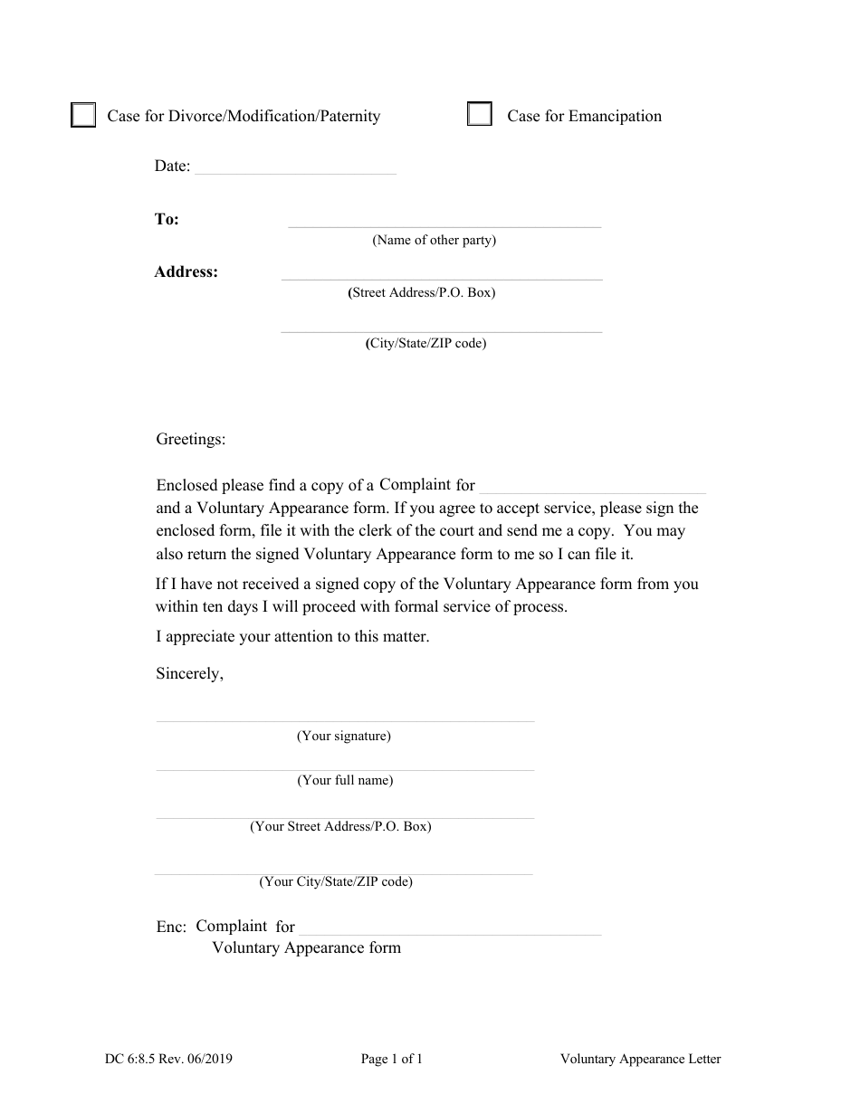 Form DC6:8.5 - Fill Out, Sign Online and Download Fillable PDF ...