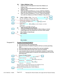 Instructions for Form DC6:5.38 Parenting Plan Parent-Created (Joint Legal and Sole Physical Custody) - Nebraska, Page 6