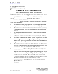Form DC6:5.39 Parenting Plan Parent-Created (Sole Legal and Sole Physical Custody With One Parent) - Nebraska