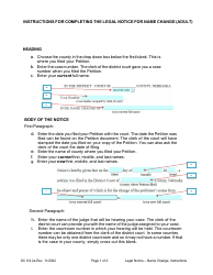Document preview: Instructions for Form DC6:9.2 Legal Notice - Adult Name Change - Nebraska