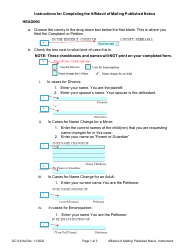 Document preview: Instructions for Form DC6:6.8 Affidavit of Mailing Published Notice - Nebraska