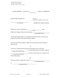 Document preview: Form DC6:9.3 Decree of Name Change - Nebraska