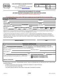 Document preview: DNR Form 542-0422 Application for Eligibility to Acquire an Iowa Resident Nonambulatory Deer Hunting License - Iowa