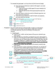 Instructions for Form DC6:5.20 Affidavit and Application for Order to Show Cause (Child Support) - Nebraska, Page 2